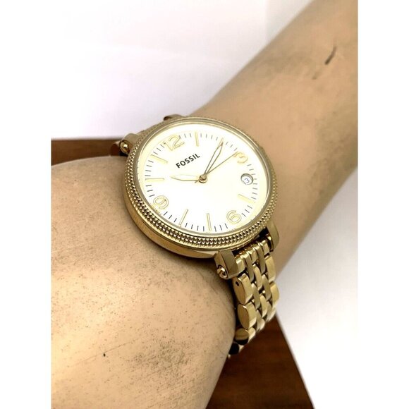 Fossil Women's Watch ES3181 Heather Quartz Gold Dial Stainless Steel 34mm - Picture 5 of 13